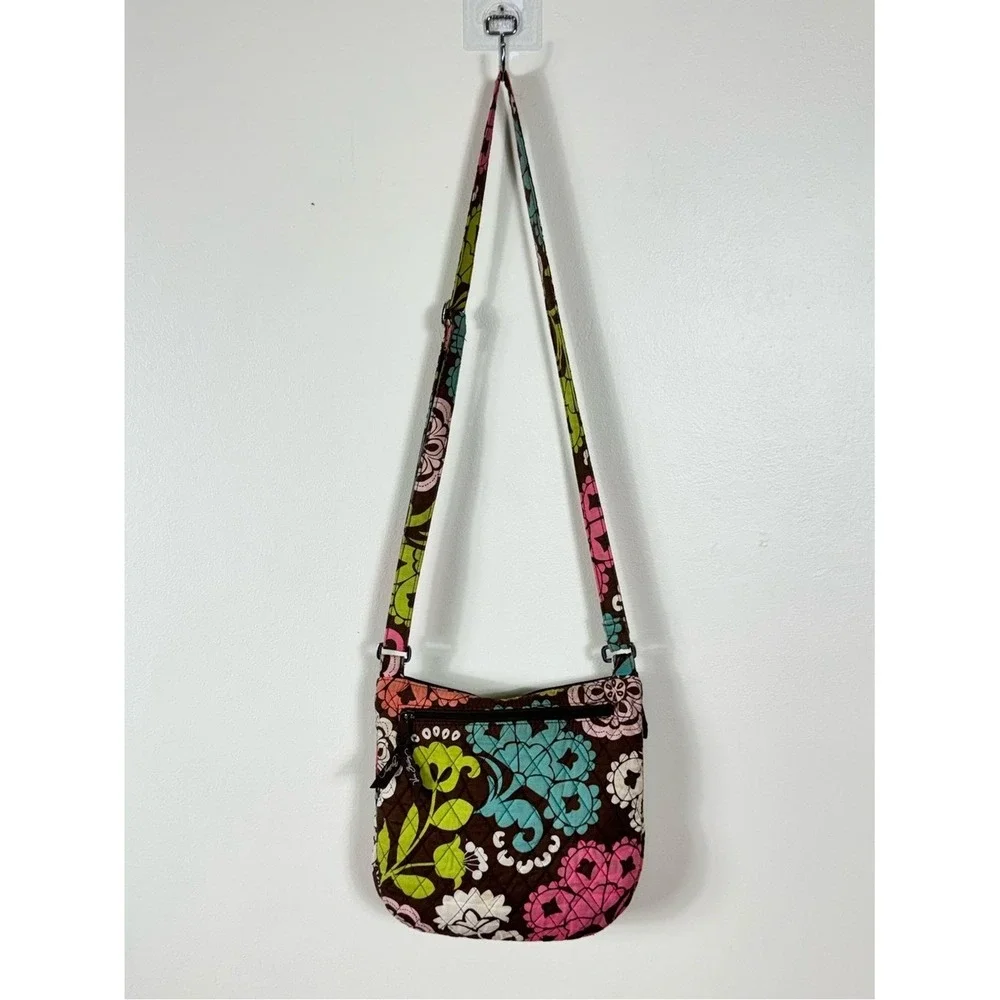Vera Bradley Saddle Hipster Lola Crossbody Bag Quilted Turn Lock Bohemian